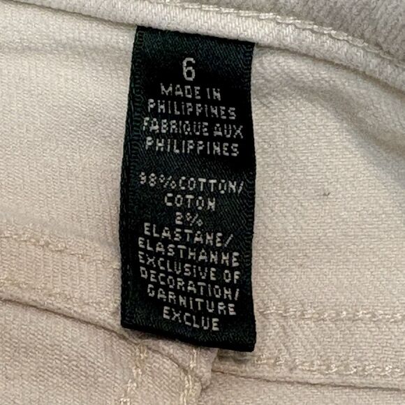 Ralph Lauren Mid Rise Moderate Straight Leg Ivory Classic Stretch Jeans SZ 6 - Picture 8 of 10